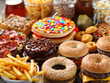 a variety of donuts candy and other snacks that cause diabetes