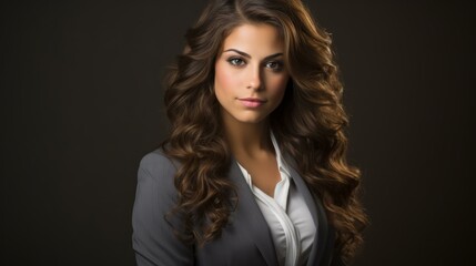 Wall Mural - portrait of a beautiful young woman in a suit