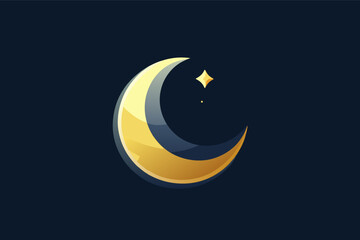 Poster - Minimalistic new moon vector on black background