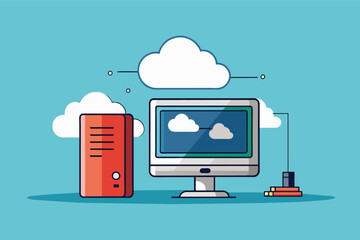 Poster - minimalist computer with a single, powerful core and a cloud-based operating system.