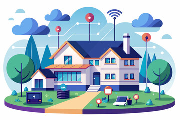 Poster - mesh router system that provides complete wi-fi coverage throughout a large house.
