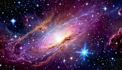 Wall Mural - Cosmic Reverie: Abstract Background with Celestial Elements and Starry Motifs