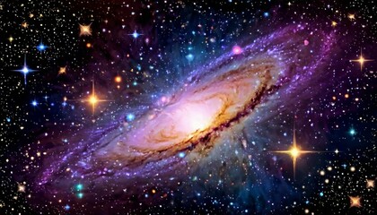 Wall Mural - Cosmic Reverie: Abstract Background with Celestial Elements and Starry Motifs