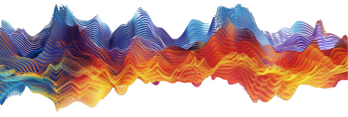 Wall Mural - Abstract multicolored wave texture. Digital art. Design for wallpaper, banner, and print
