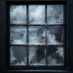 Poster - Ice crystals on window