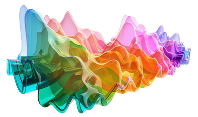 Wall Mural - Vibrant Abstract Wave Artwork with Colorful Gradient Design