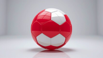 Wall Mural - Soccer football ball in the colors of the Austrian flag, red and white. isolated on white background, European Championship 2024