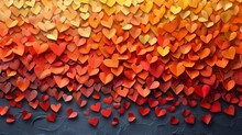   A Black Background Bears A Collection Of Red And Yellow Hearts To Its Left, A Rainbow Of These Same Hued Hearts Unfolds
