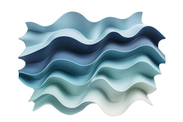 Wall Mural - Abstract Blue Waves Design on a transparent background