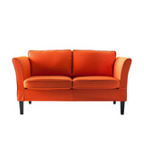 Fototapeta  - Orange Couch on White Floor