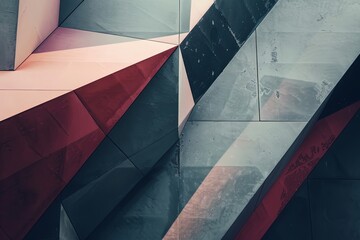 Poster - Abstract geometric shapes suitable for modern designs. Perfect for finance, architecture, or tech presentations. Adds sleekness and professionalism to visuals. Generative AI.