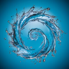 Wall Mural - A stunning high-quality photo of a blue water swirl splash