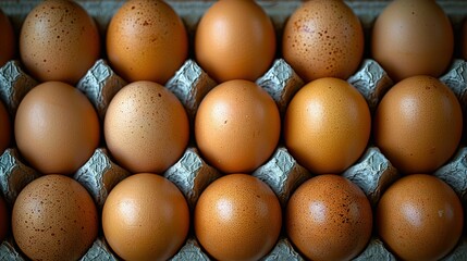 Poster -   Eggs in carton on tin foil with brown spots