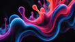 Abstract liquid background. Futuristic fluid backdrop. Neon smoke. Wave shape. Sci-fi stock illustration