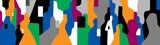 Fototapeta Młodzieżowe -   internet people social network abstract vector illustration , group of people multicolored silhouettes background