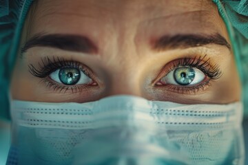 Leinwandbilder - This image showcases a gradient of turquoise to brown hues with a blurred central element, emphasizing color and texture