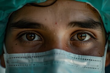 The photo captures a person in turquoise clothing with a blurred face, drawing focus to colors and attire