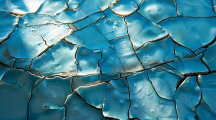 Poster - Sunlight dances on the rugged textures of cracked earth, presenting a juxtaposition of beauty in desolation