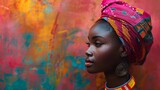 portrait of African woman with creative makeup