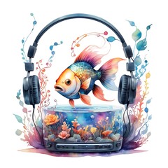 goldfish listens to music