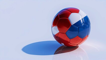 Wall Mural - Soccer football ball in the colors of the Slovakia flag, White red and blue colors. isolated on white background, European Championship 2024