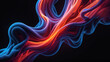 Abstract liquid background. Futuristic fluid backdrop. Blue orange color. Flowing energy. Sci-fi stock illustration