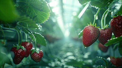 Canvas Print - strawberries grow on the farm
