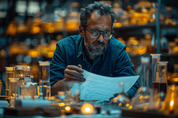 Poster - A researcher analyzing data and drawing conclusions, advancing the collective understanding of a particular field. Concept of academic contribution. Generative Ai.