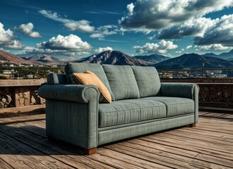 Sofa in living room with copy space interior