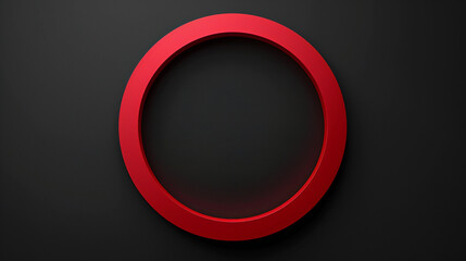 Wall Mural - Striking Red and Black Abstraction: A Vibrant Circle in a Mesmerizing Black Background