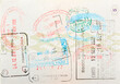 Passport page with immigration stamps