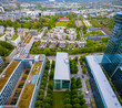 Aerial view of Amazon office in Munich, the capital and most populous city of Bavaria
