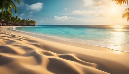 Wall Mural -  Blurred tropical beach background. Summer vacation. 