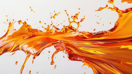 Wall Mural - Illustrate an eye-catching 3D view of isolated oil splatters on a white background