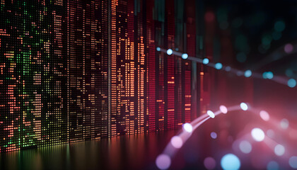 Abstract digital background in the form of a screen with numbers and program codes for computers, writing computer programs