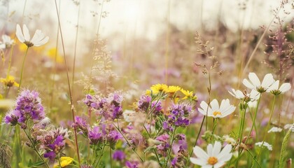 Wall Mural - Summer meadow flowers