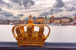 Skeppsholmsbron, Skeppsholm Bridge, with famous Golden Crown In Stockholm, Sweden