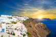 Sunset panorama of Oia village on Santorini island, Greece