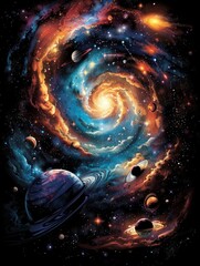 Planets, Stars, Nebulas in Astral Harmony
