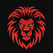 Lion head logo template. Cartoon character design. Vector illustration