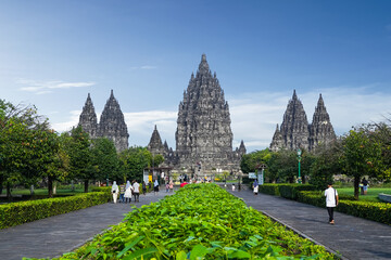 Wall Mural - Indonesia, Yogyakarta, April 14, 2024: Prambanan temple Hindu, UNESCO world heritage