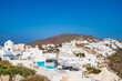 Skyine of Oia village on Santorini island, Greece