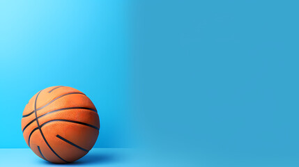 basketball on blue background