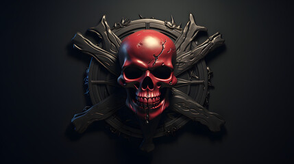 Poster - Jolly Roger Pirate Icon 3d