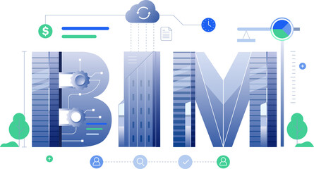 BIM Technology Concept Illustration Banner