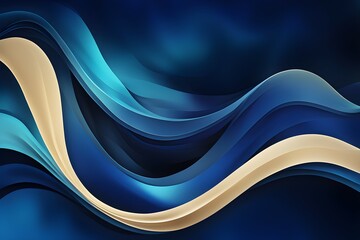 Wall Mural - A blue and white wave with a blue background