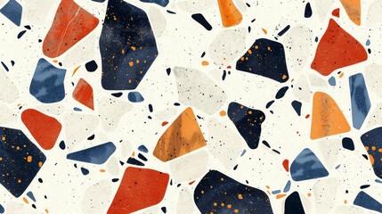 Terrazzo pattern with colorful abstract shapes