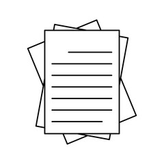 Poster - Document papers pile line icon, simple flat liner illustration for web and app..eps