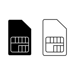Poster - sim card vector icon. vector thin line sim card illustration for web and app..eps