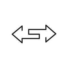 Poster - Transfer arrows outline icon.vector Left right arrows simple line vector icon on white background..eps